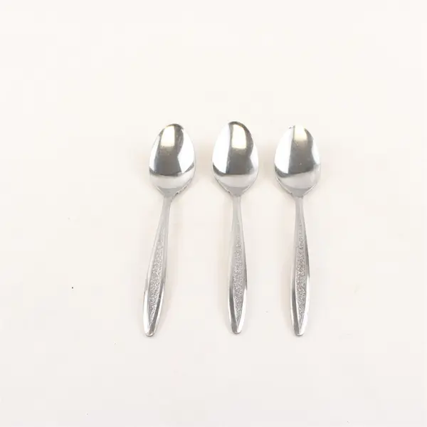 Lot of 3 Customcraft CUS5 Pattern Stainless Steel Teaspoons 5.75" Long