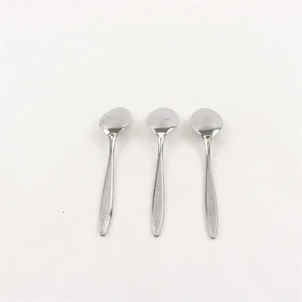 Lot of 3 Customcraft CUS5 Pattern Stainless Steel Teaspoons 5.75" Long