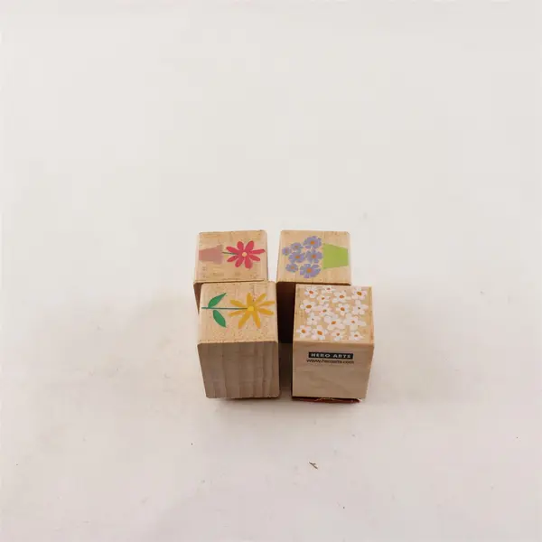 NEW Hero Arts Set 4 Delicate Posies & Pots Boxed Floral Rubber Stamps