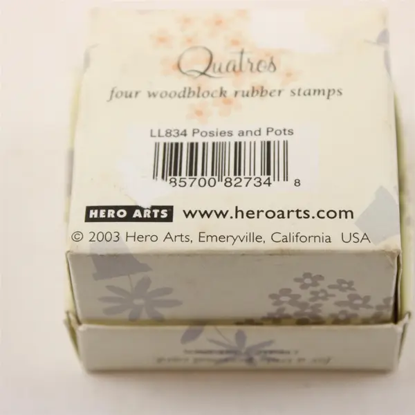 NEW Hero Arts Set 4 Delicate Posies & Pots Boxed Floral Rubber Stamps