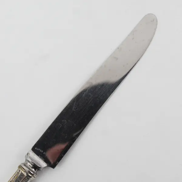 Set of 6 Associated Silver Yourex Silver Seal Lady Washington Dinner Knives