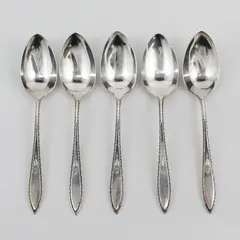 Set of 5 Associated Silver Yourex Silver Seal Lady Washington Tablespoons
