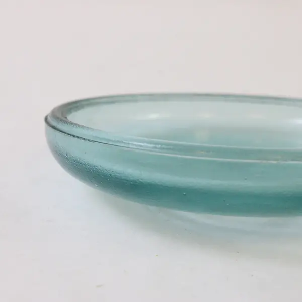 Vintage Aqua Blue Glass Canning Jar Lid 3in Concentric Rings Antique