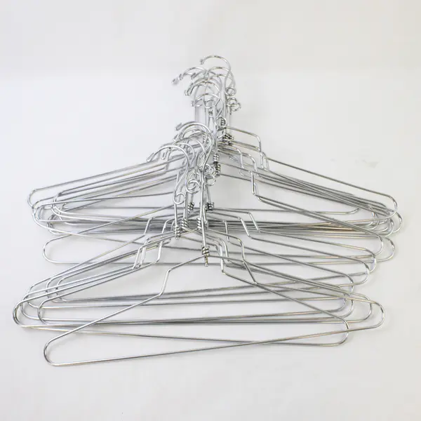 Lot of 18 Silver-Tone Metal Clothes Hangers Varied Sizes
