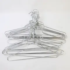 Lot of 18 Silver-Tone Metal Clothes Hangers Varied Sizes