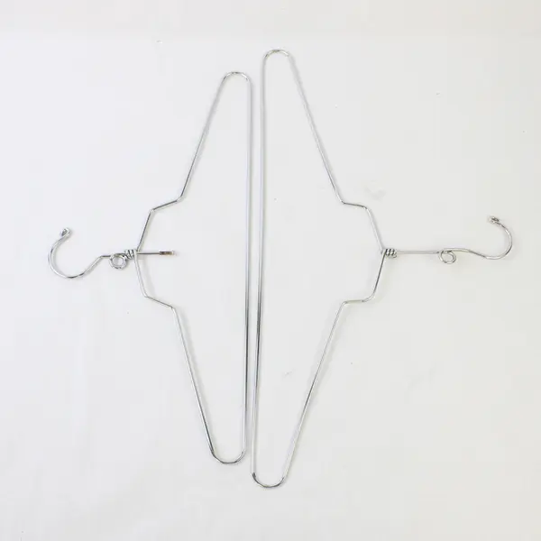 Lot of 18 Silver-Tone Metal Clothes Hangers Varied Sizes