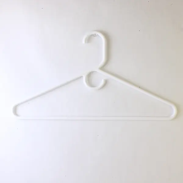 Lot of 8 Thick White Plastic Clothes Hangers