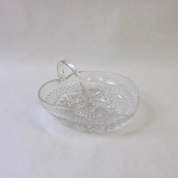 Vintage Imperial Glass Cape Cod Pressed Candy Bowl w/ W Handle