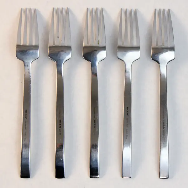 Lot Of 5 IKEA Lard (Stainless) Pattern Flatware Dinner Forks 7.75" Long