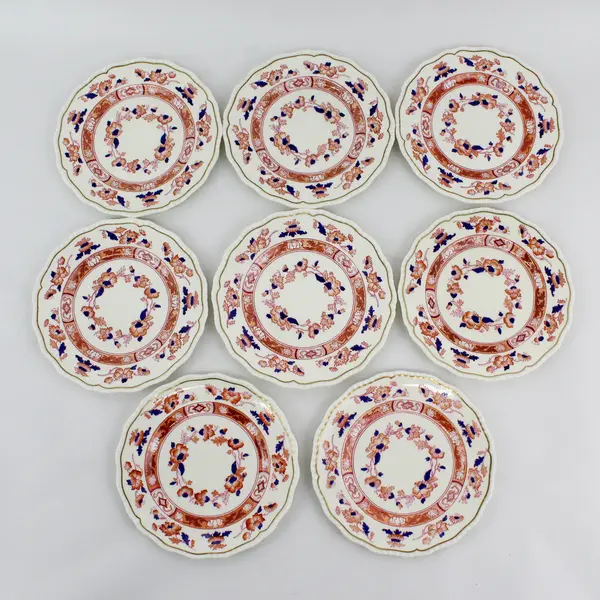  8 Vtg Royal Doulton Berkshire Bread Plates White Rust & Blue Flowers 1937-65