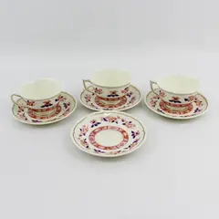 Royal Doulton Berkshire 3 Cup and 4 Saucer Sets 1937-65 White Red  Blue Flowers