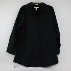 Chico's No-Iron Black Long-Sleeved Cotton Button-Up Women's Size 3