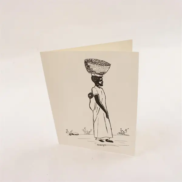 Lot of 5 Blank Notecards East African Illustrations by Evelyn Rupert Unused