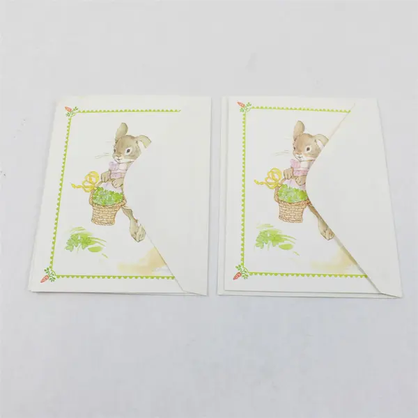 Set of 2 Vintage Current Inc. Floppy-Eared Bunnies Spring Notecards Unused