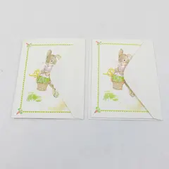 Set of 2 Vintage Current Inc. Floppy-Eared Bunnies Spring Notecards Unused