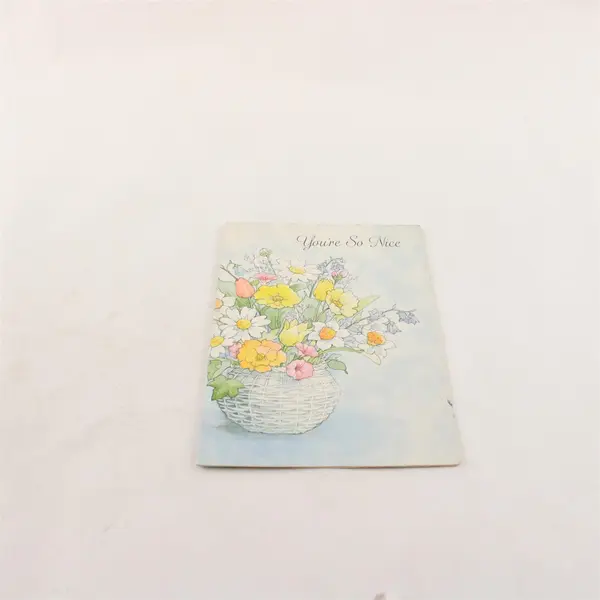 Vintage Hallmark Ambassador Cards Floral Thank You Card Flawed