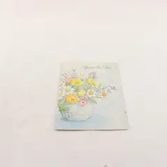 Vintage Hallmark Ambassador Cards Floral Thank You Card Flawed
