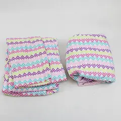 Lot Of 2 Unbranded Multicolor Chevron Single Size Flat & Fitted Bed Sheets