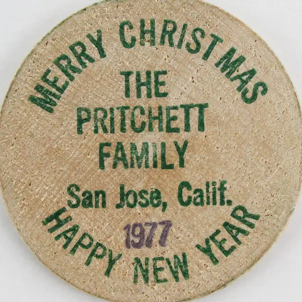 2 Wooden Nickels Reading Merry Christmas Happy New Year The Pritchett Family