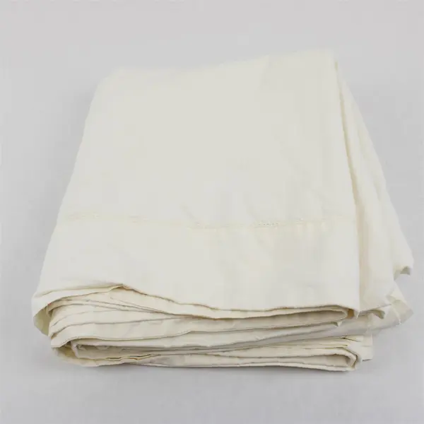 Unbranded Solid Cream White Color Bedding Cotton Flat Sheet 95" x 87"