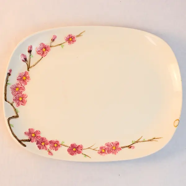 Vintage Metlox Poppytrail Peach Blossom 13x10 Serving Platter