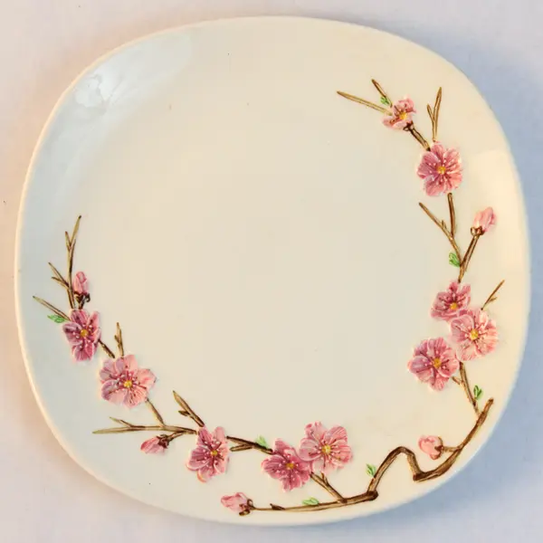 Set of 5 Vintage Metlox Poppytrail Peach Blossom 9.5in Dinner Plates