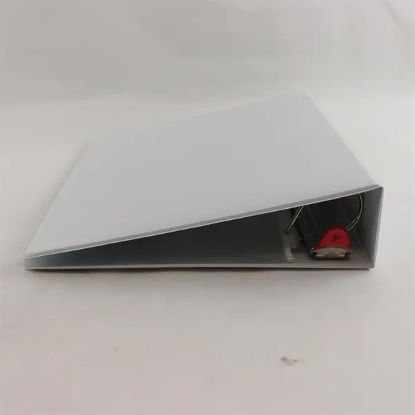 Lot of 2 White 3-Ring Binders 3in & 1.5in w/ Clear Sleeves