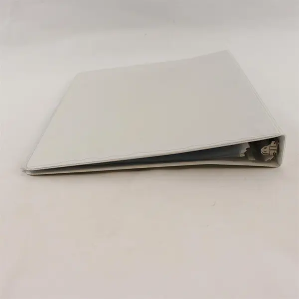 Lot of 2 White 3-Ring Binders 3in & 1.5in w/ Clear Sleeves