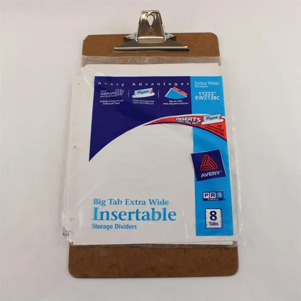 Quill Products Wooden Long Clipboard with Avery Insertable Dividers
