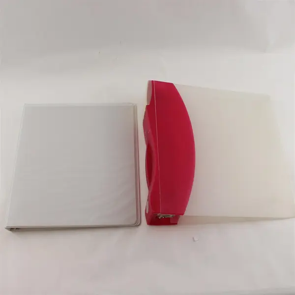 Lot of 2 Binders Storex 3in 3 Ring Binder Pink Spine & 1in White 3 Ring Binder