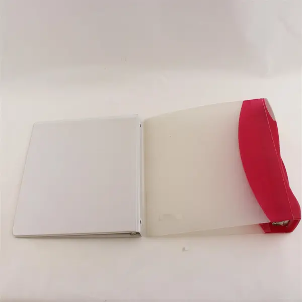 Lot of 2 Binders Storex 3in 3 Ring Binder Pink Spine & 1in White 3 Ring Binder