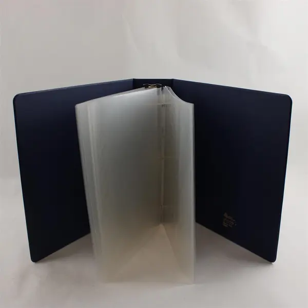Lot of 2 Binders 1" White 3-Ring & 3.5" Blue 3-Ring w/ Clear Sleeves