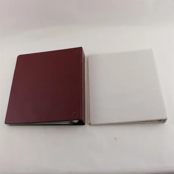 Lot of 2 Binders 2in Burgundy & 1in White w/Sleeves 