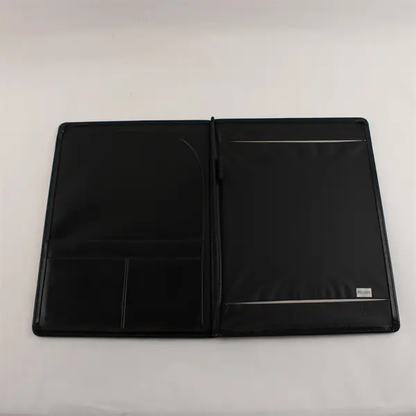 Safeco Insurance Black Leather Portfolio Document Organizer