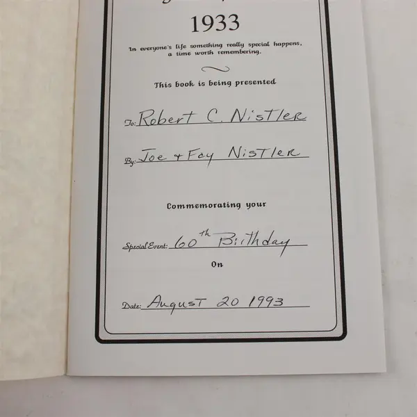 1933 'Pages of Time' KardLets Nostalgia Book - News, Ads, Games, Cars