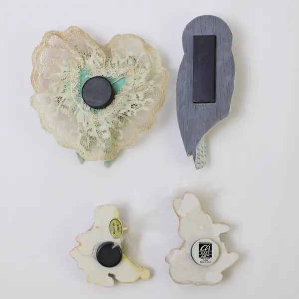 Lot of 4 Rabbit & Owl Refrigerator Magnets Cute Kitchen Decor