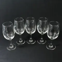 Lot of 5 Libbey Clear 7.75" Wine Glasses