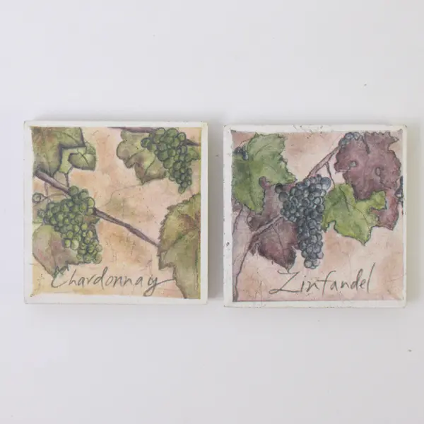 Lot of 4 Wine-Themed Refrigerator Magnets Kitchen Decor