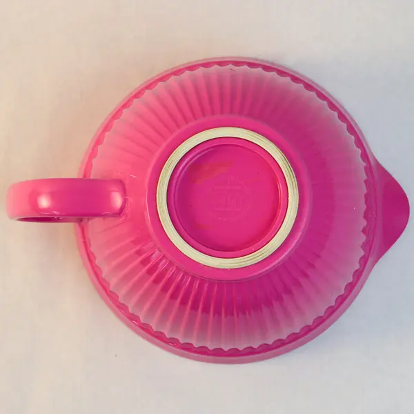 Pink Melamine Ribbed Batter Bowl with Handle - Mixing Bowl