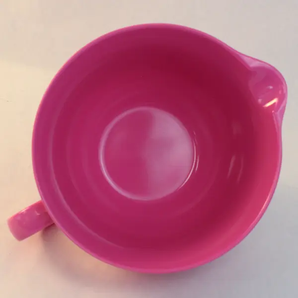 Pink Melamine Ribbed Batter Bowl with Handle - Mixing Bowl