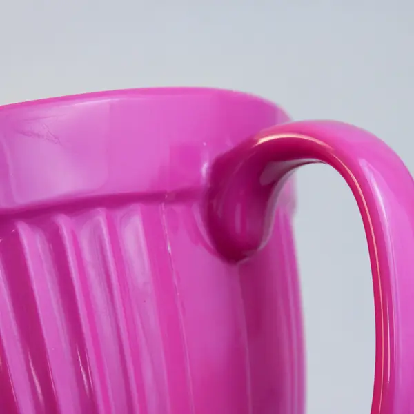 Pink Melamine Ribbed Batter Bowl with Handle - Mixing Bowl