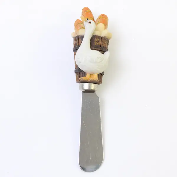 Lot of 3 Geese Cheese Spreaders Serving Utensils 5in Used