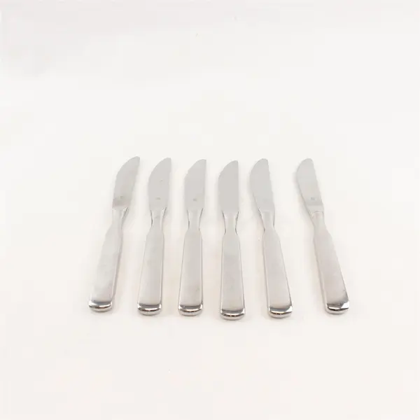 Lot of 6 WMF Flatware Pilgrim Stainless Steel Glossy Dining Dessert Knives Rare