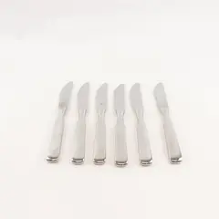 Lot of 6 WMF Flatware Pilgrim Stainless Steel Glossy Dining Dessert Knives Rare