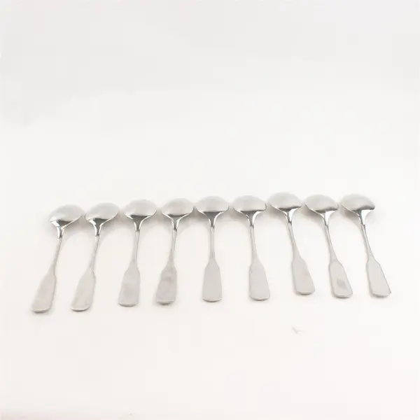 Lot of 9 WMF Flatware Pilgrim Stainless Steel Glossy Dining Soup Spoons