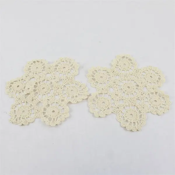 Set of 2 Vintage Handmade Off-White Doilies 7"