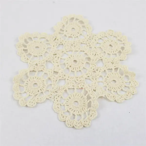 Set of 2 Vintage Handmade Off-White Doilies 7"