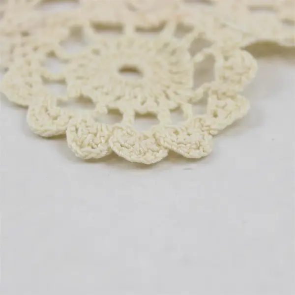 Set of 2 Vintage Handmade Off-White Doilies 7"