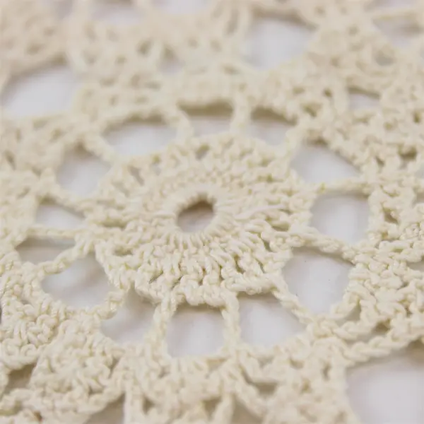 Set of 2 Vintage Handmade Off-White Doilies 7"
