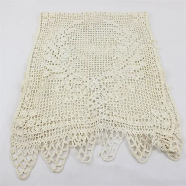 Lot of 5 Vintage Embroidered and Crocheted Table Linens DIY Fabric Upcycling